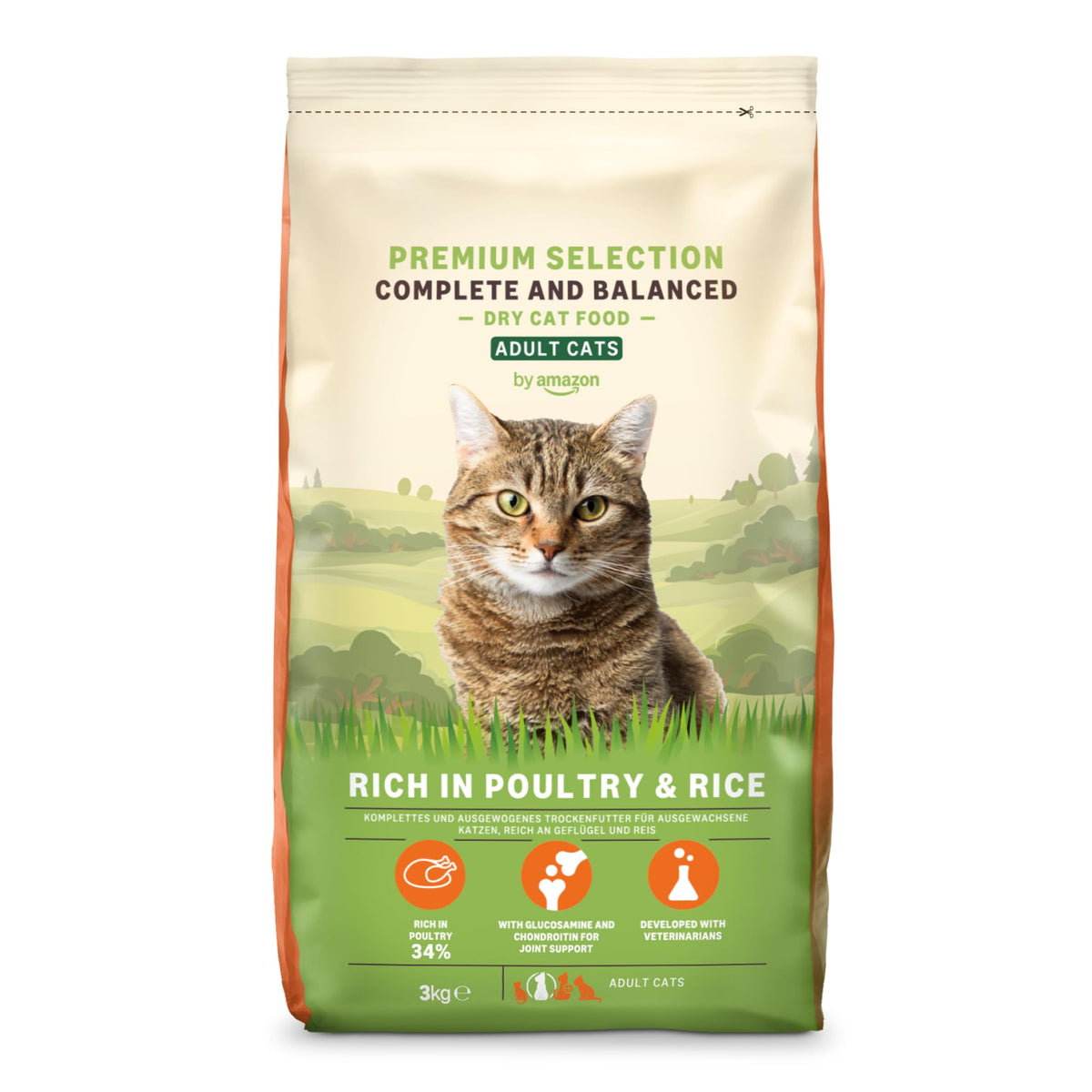 by Amazon Complete Dry Cat Food Rich in Chicken & Rice for Adult Cats, 1 Pack of 3 kg (Previously a Lifelong brand, same product)