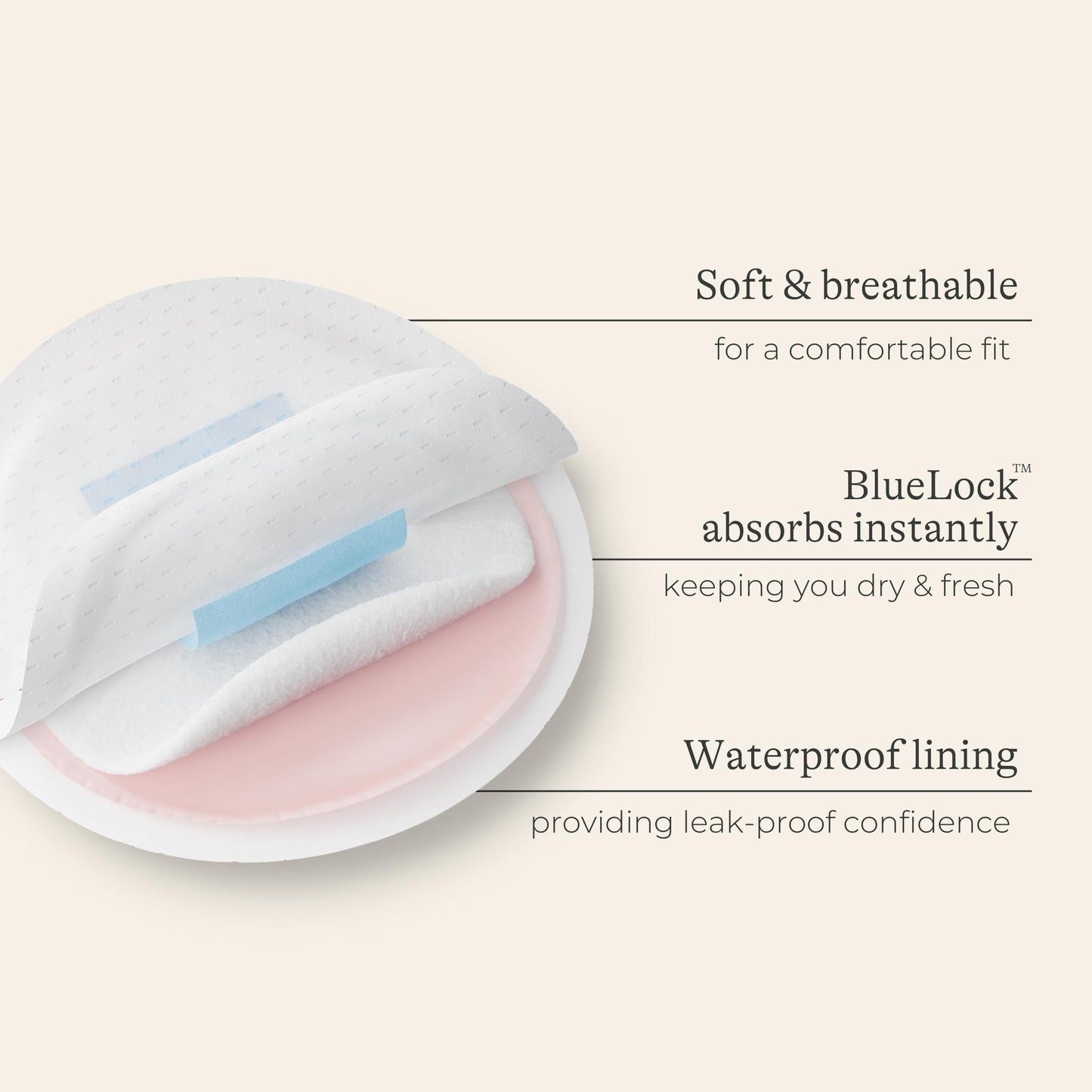 Lansinoh Disposable Breast Pads Maternity - 60 Pack - Ultra-Thin & Abosrbent Nursing Pads with BlueLock™ Core Leak-Proof Protection - Holds 20x Weight - Individually Wrapped -Breastfeeding Essentials