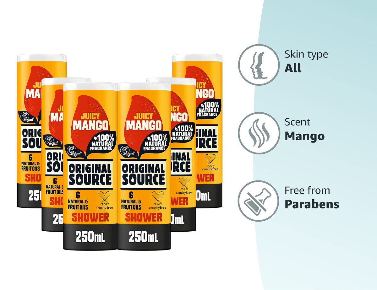 Original Source Coconut & Shea Butter Shower Gel, 6x250ml