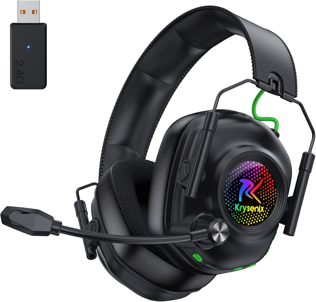 Krysenix Wireless Gaming Headset with Mic for PS5, PS4, PC, Switch, Mac