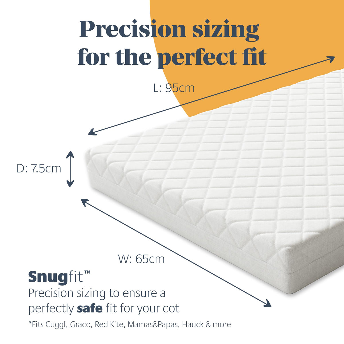 Mother Nurture Classic Eco Fibre Cot Bed Mattress - Hypoallergenic Easy Clean Quilted Cover, Reversible, Water Resistant, Baby Cot Mattress, Firm & Supportive, White, BSI Tested - Size 140x70 x10cm