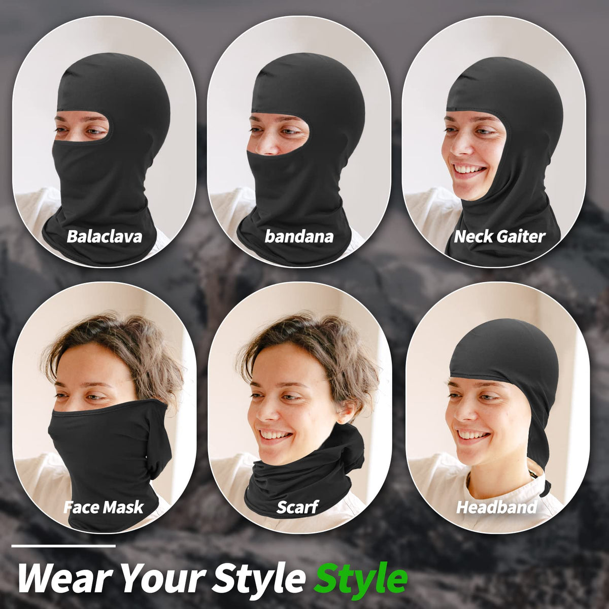 LONGKING Balaclava Ski Face Mask, UV Protector Windproof Lightweight Neck Warmer Motorcycle Cycling, Skiing, Snowboarding for Men/Women