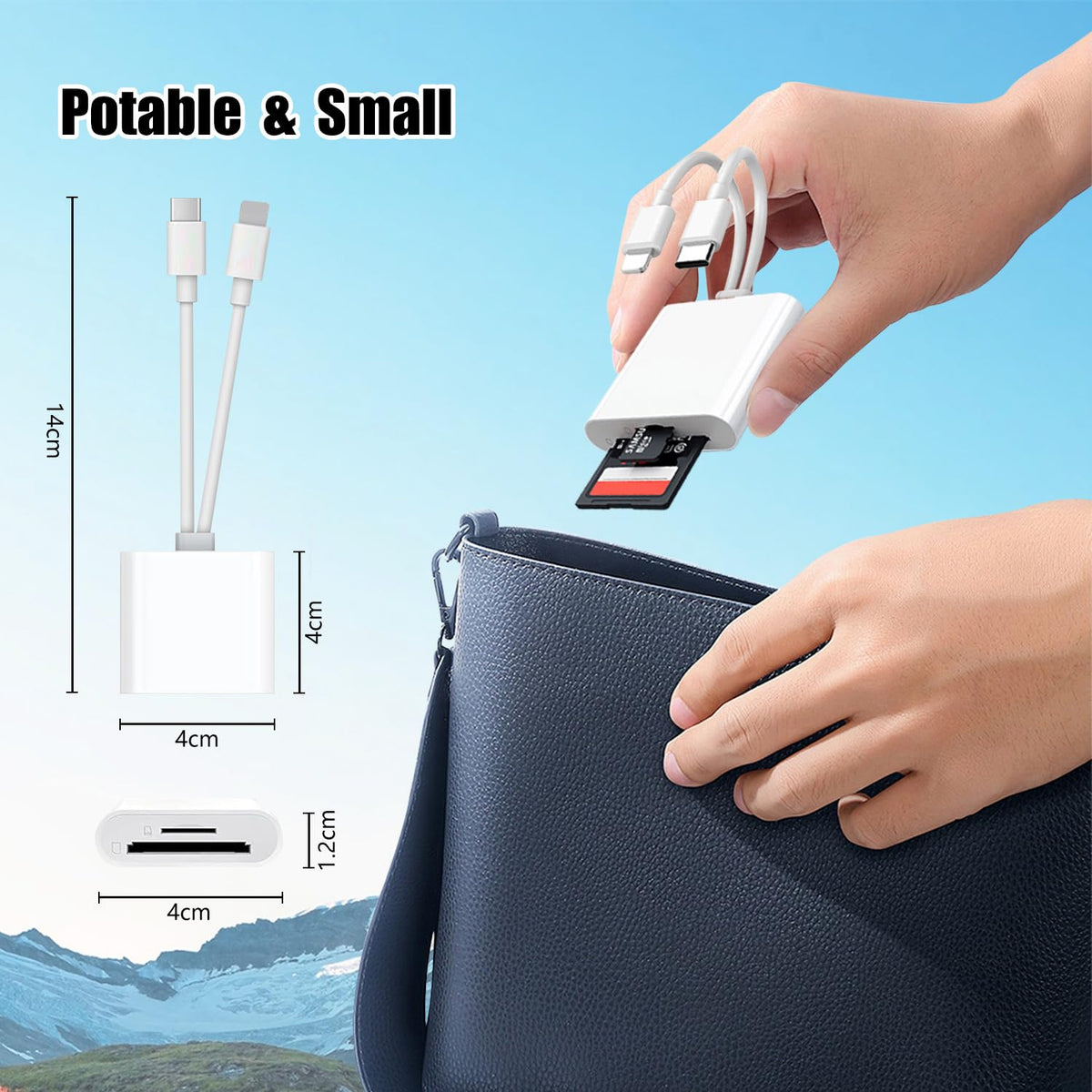 La Brodée USB C SD Card Reader for iPhone, Dual Slot Memory Card Reader