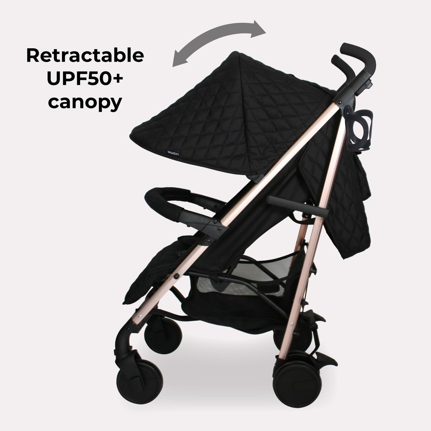 My Babiie MB51 Stroller – from Birth to 4 Years (22kg), Lightweight, Umbrella Fold, Travel Buggy for Toddlers, Pushchair Includes Footmuff, Cup Holder, Rain Cover - Blush Pink