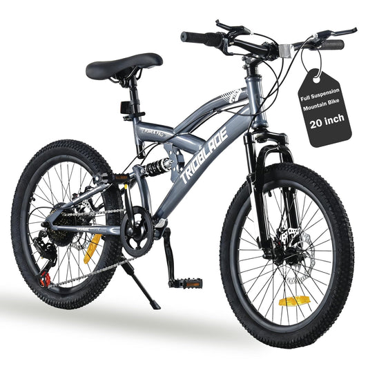 TRIOBLADE Full Suspension Mountain Bike — 2.35" Fat Tyres, Disc Brakes | 20"/24"/26"/27.5"