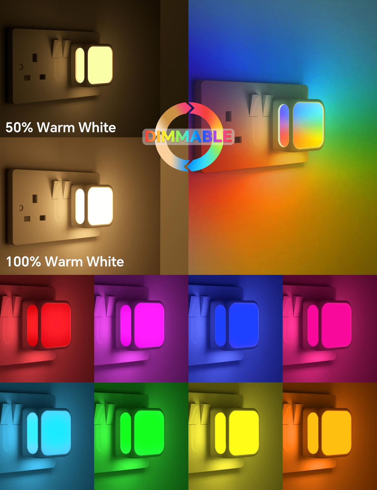 PURSNIC Night Light Plug in Wall, Dusk to Dawn, 3000K Warm White, 4 Pack
