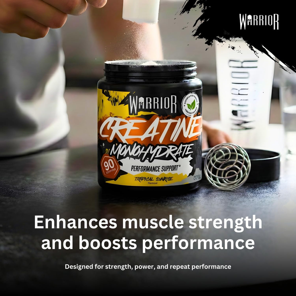 Warrior Creatine Monohydrate Powder 500g Pure Micronised (166 Servings)