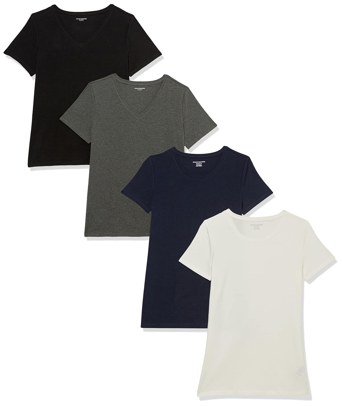 Amazon Essentials Women's Regular-Fit Short-Sleeve Crewneck T-Shirt, Multipacks