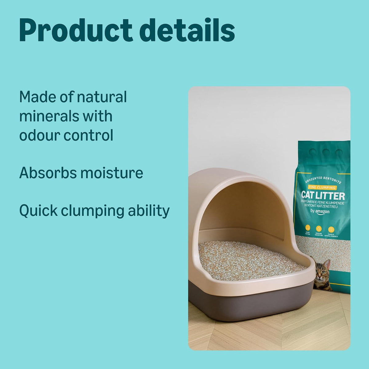 by Amazon Clumping Fine Unscented Cat Litter 10L (Pack of 1)