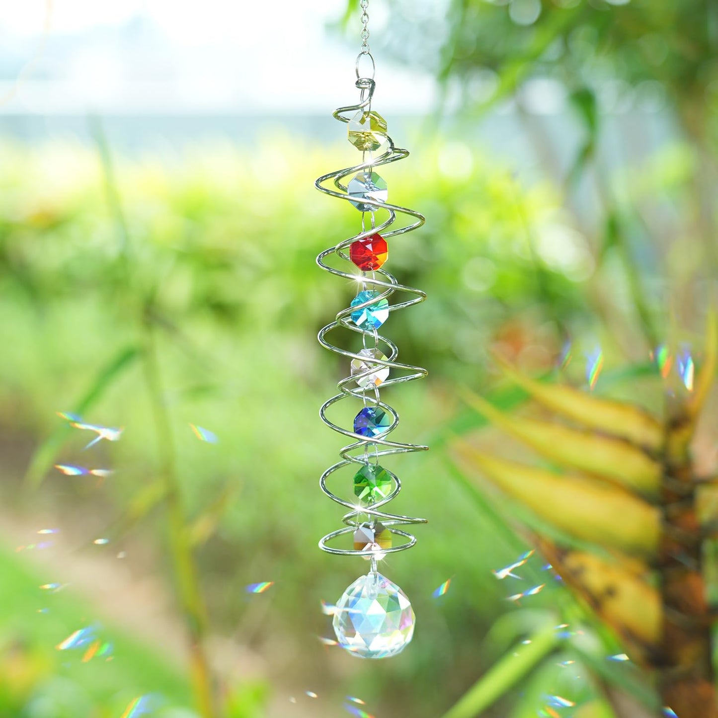 240PCS DIY Sun Catchers Making Kits for Adults, Crystal Suncatchers Kit with Colourful Prism Pearl Rainbow Maker for Windows, Hanging, Indoor, Outdoor, Garden Decor (Silver)