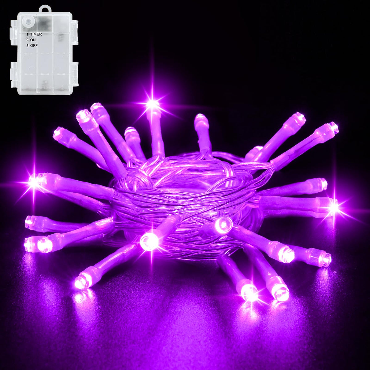 cshare Battery Fairy Lights, 2M 20 LED Fairy Lights Battery Operated with Timer, IP65 Waterproof String Lights for Jar Garden Camping Christmas Indoor Outdoor Decorations, Warm White