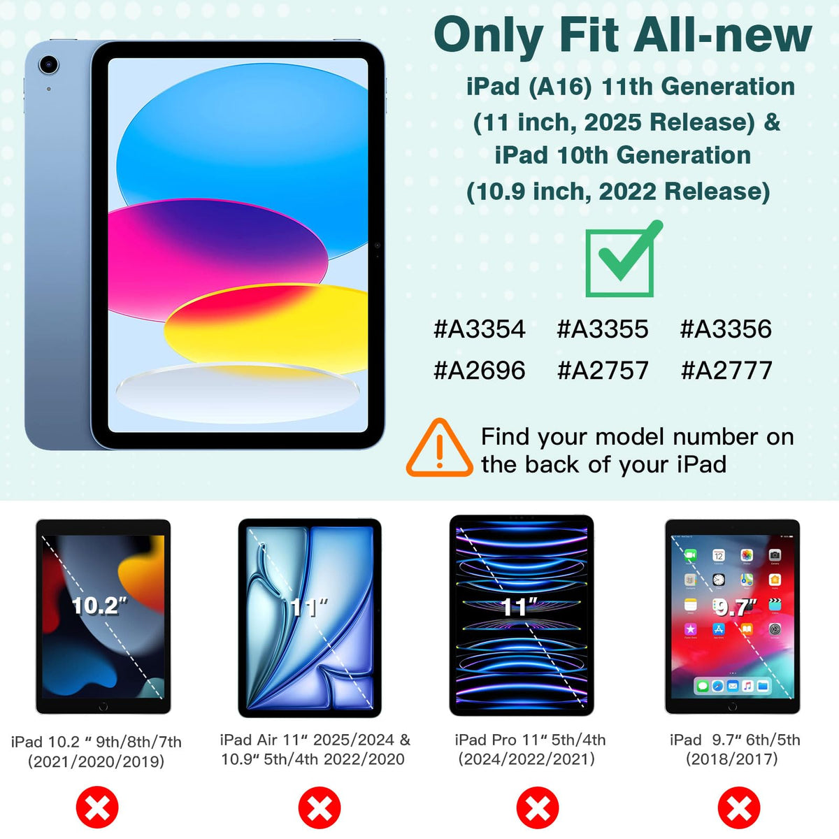 TiMOVO Case for iPad A16 11th Gen 11"/10th Gen 10.9", Abyss Blue