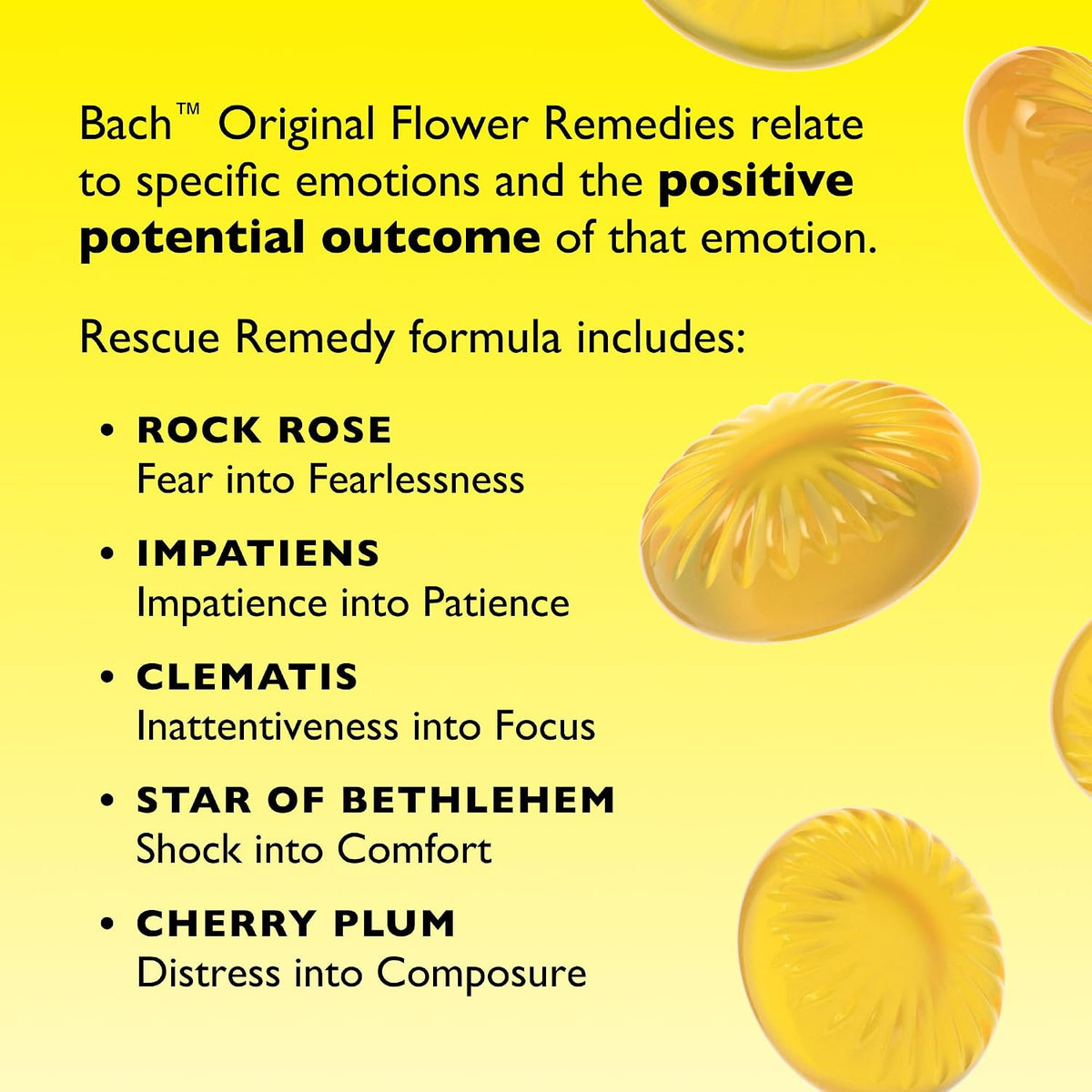 Rescue Remedy Pastilles | Orange & Elderflower Flavoured | Daily Support for Stressful Moments | Bach Original Flower Essences | Chewable Pastilles | 50g Travel Tin
