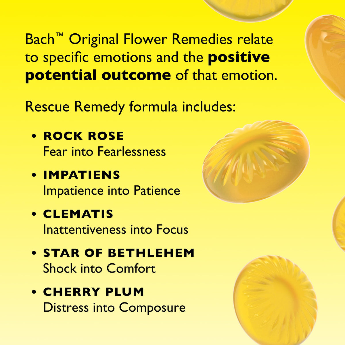 Rescue Remedy Pastilles | Orange & Elderflower Flavoured | Daily Support for Stressful Moments | Bach Original Flower Essences | Chewable Pastilles | 50g Travel Tin