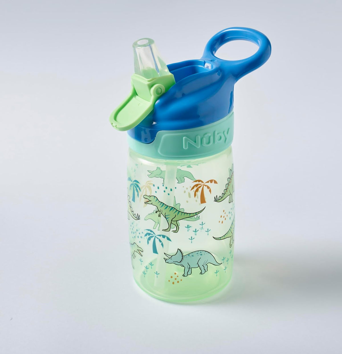 Nuby Incredible Gulp Water Bottle, 2-Pack, 360ml, 18M+, Jurassic