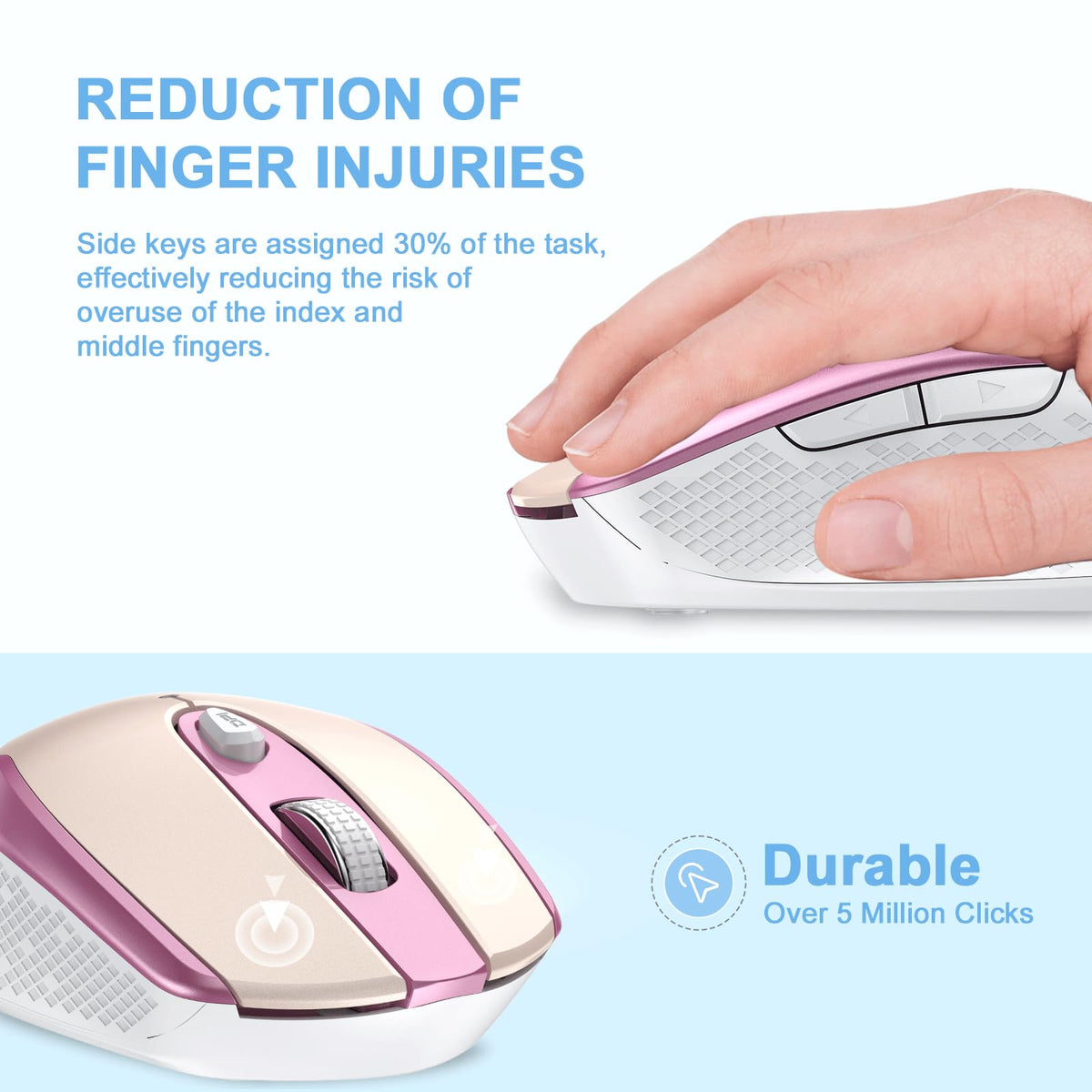 cimetech Wireless Mouse for Laptop, Portable Slim Silent Design for Left & Right Hand Users, Storable Nano Receiver, 800-1600 DPI, 2.4G Compact Computer Mice for MacBook, PC, Windows, Chromebook