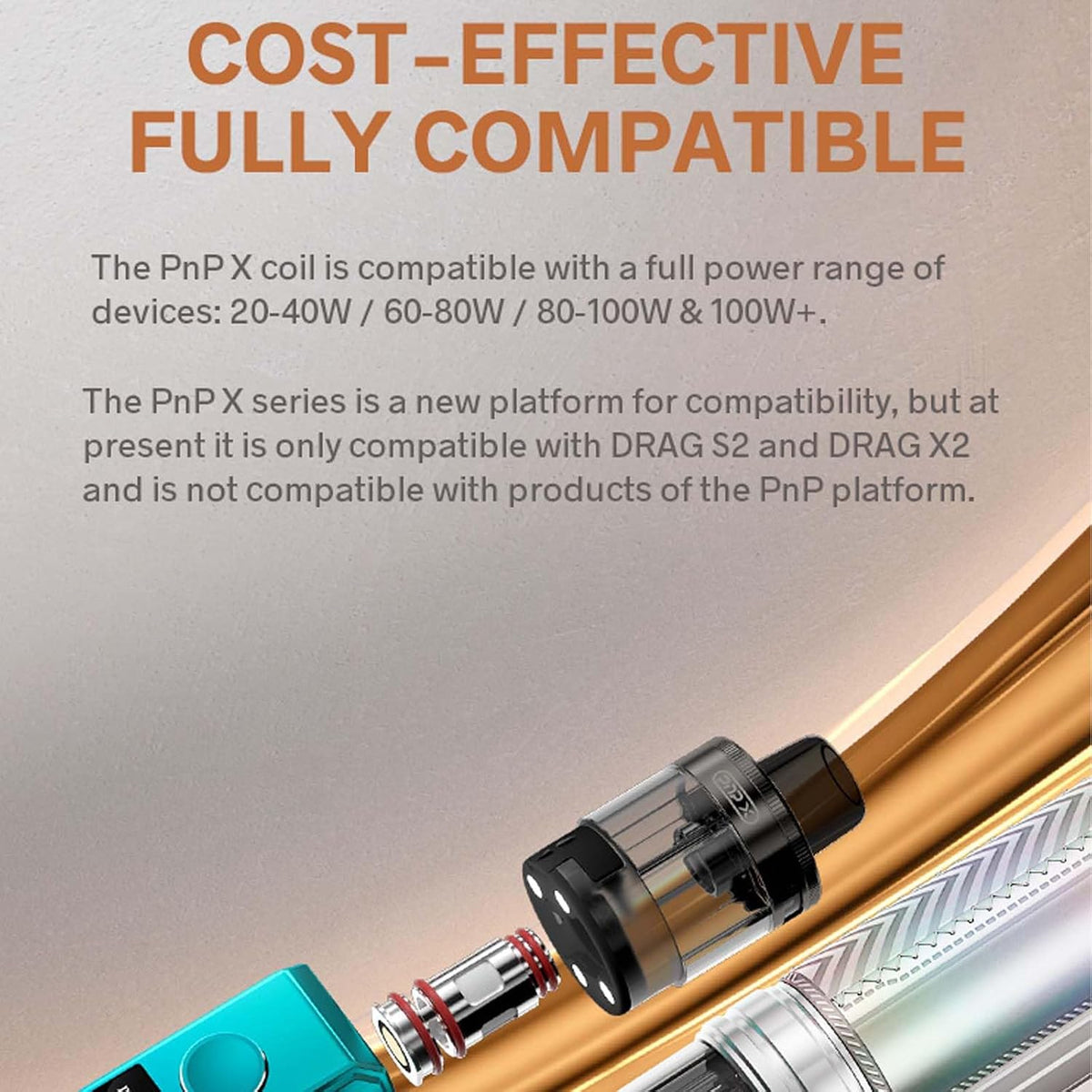 VOOPOO PNP X Coils 5 Pack - 0.15 ohm, 0.2 ohm, 0.3 ohm, 0.6 ohm for DTL/RDL/MTL Vaping, Mesh Coils, Leak Proof Design, No Liquid, No Nicotine (0.3 ohm (32-40W))