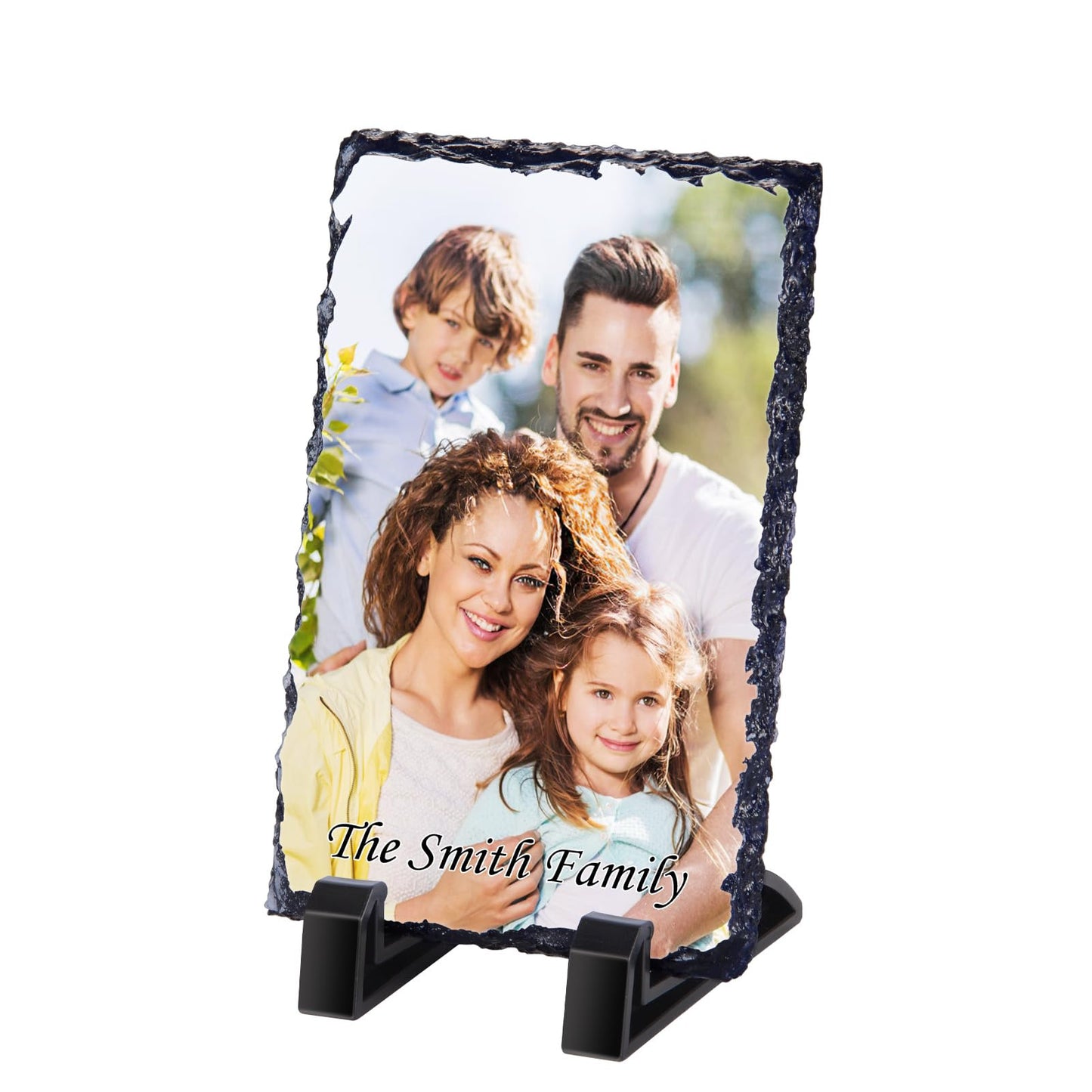 Personalised Memorial Plaque, Custom Rock Slate Frame with Photo Text, Customised Memorial Gifts for Loss of Loved One, Cemetery Decorations for Grave