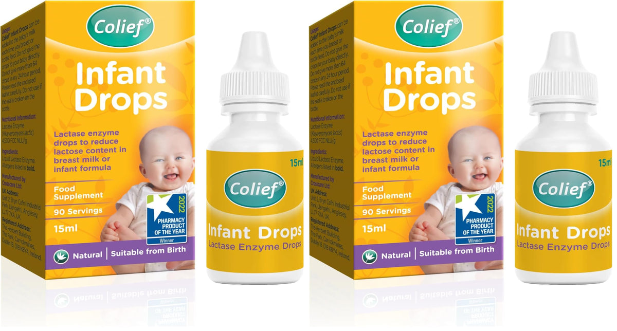 Colief Infant Drops | Lactase Enzyme Drops | Natural Colic Relief for Babies | Reduces Bloating, Wind and Crying | (15ml)