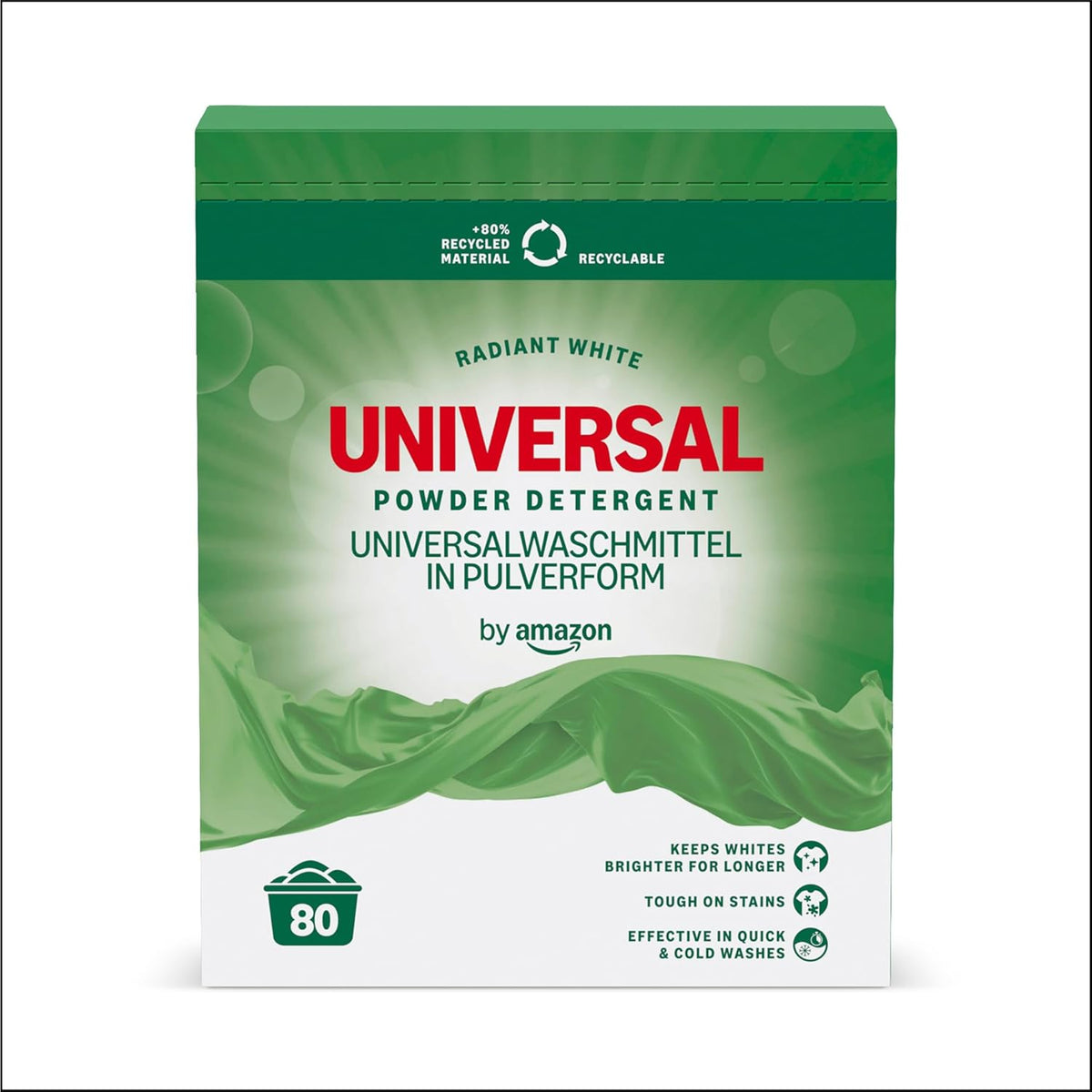 by Amazon Universal Powder Detergent, 4.8kg, 80 washes