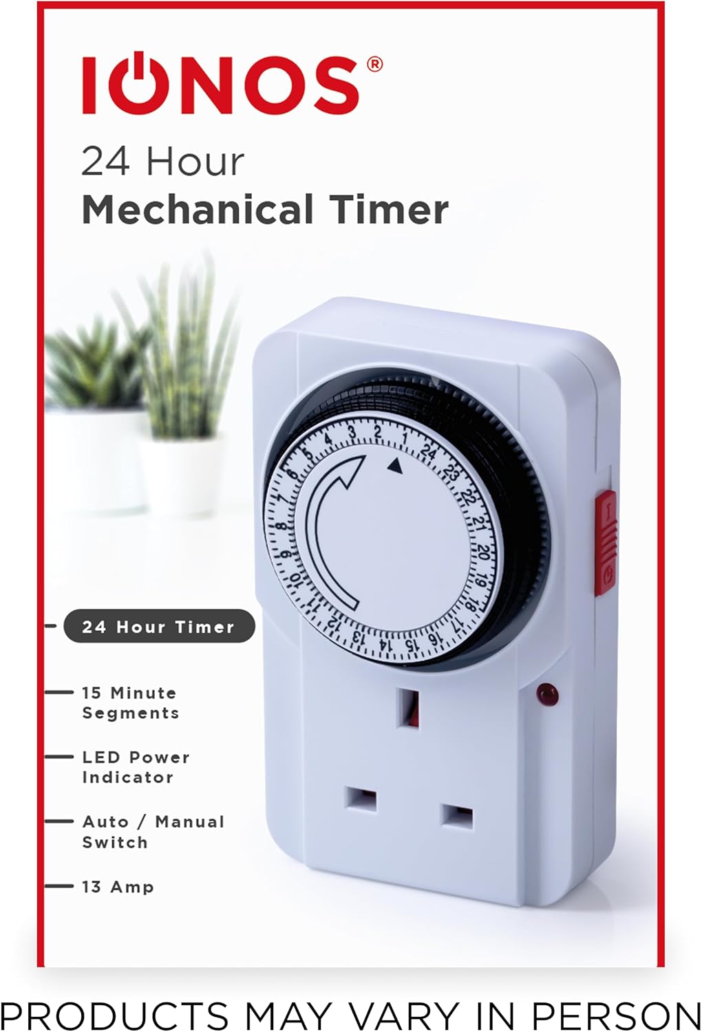 Status IONOS 24 Hour Plug-in Timer Switch, Mechanical Option B, White