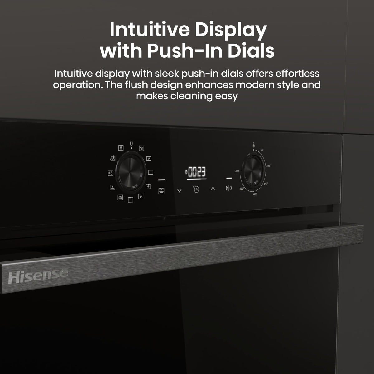 Hisense BI62020ABGUK - Built-in 60L Electric Single Oven - Black - 530x595x595 mm (DxWxH) - A Rated, Extra Large