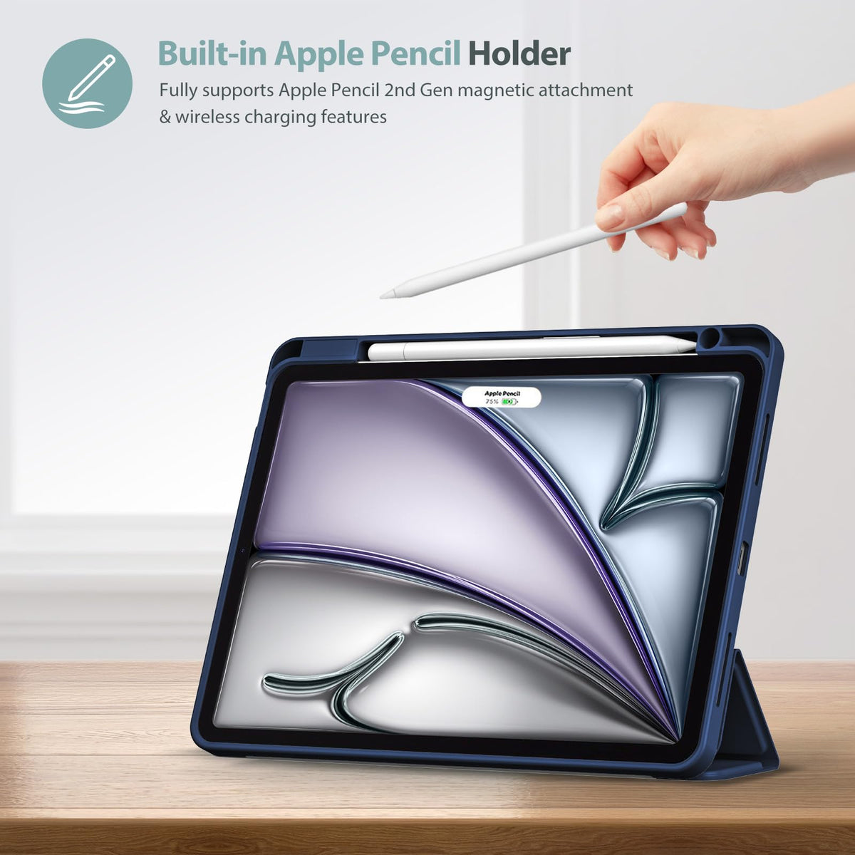 ProCase for iPad Air 11-inch Case M4/M3/M2, Air 5th/4th Gen 10.9,Navy
