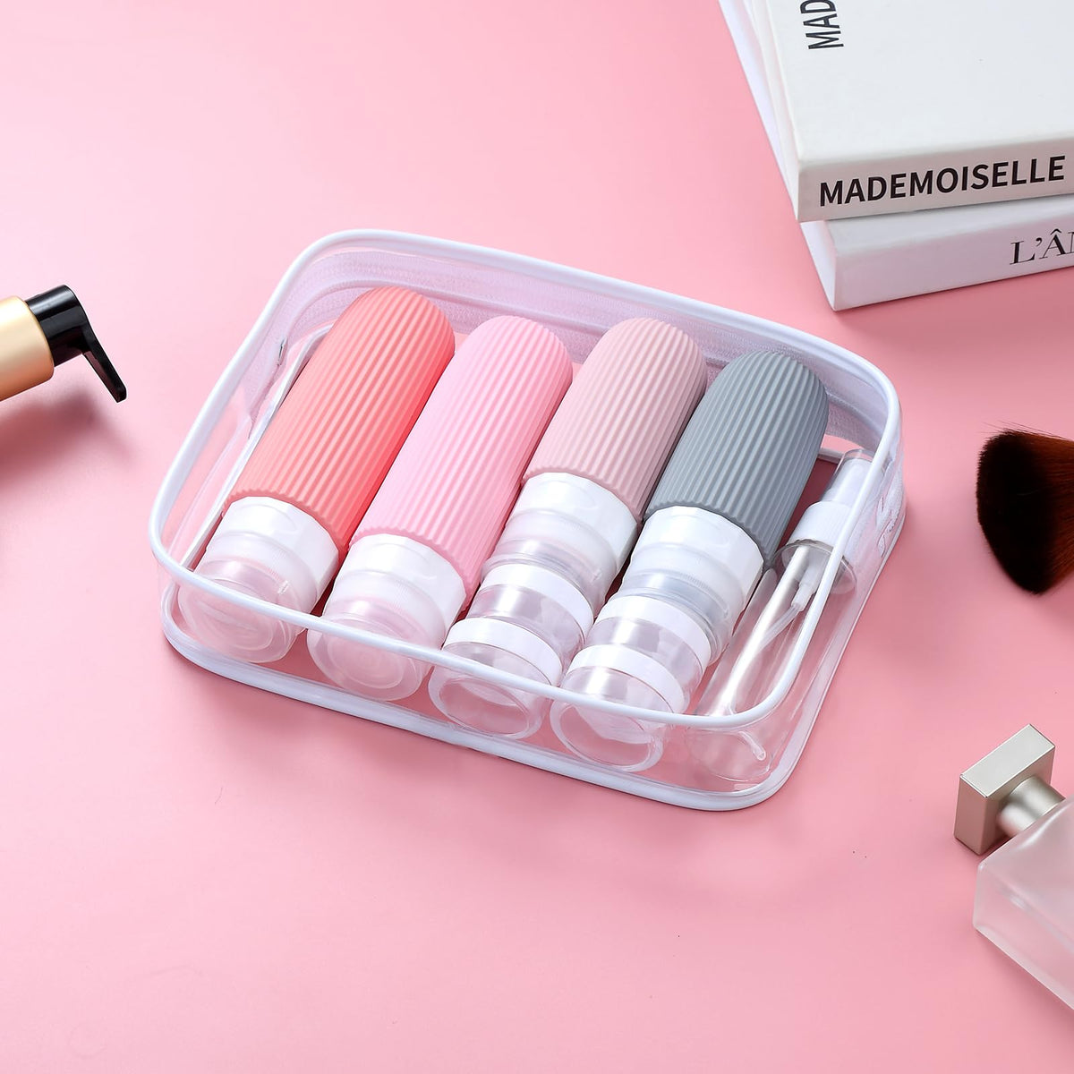 Mrsdry Travel Bottles for Toiletries, 16 Pack Silicone Travel Bottles Set, Leakproof Travel Size Toiletries, BPA Free Travels Containers for Toiletries, Traveler Accessories for Shampoo Conditioner
