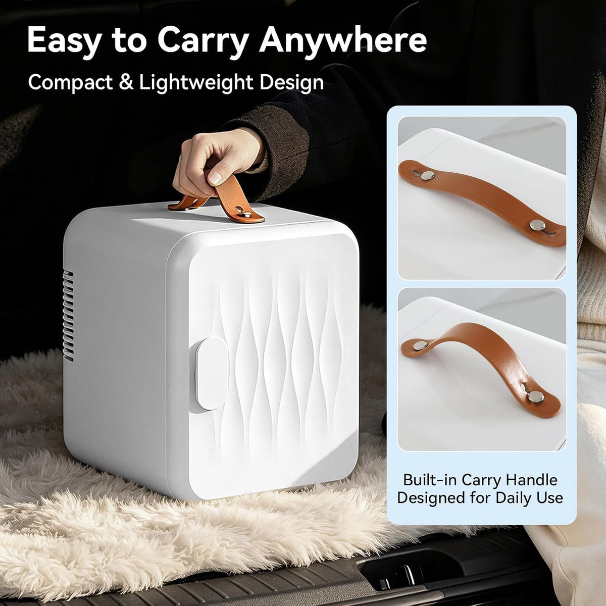 4 Liter Mini Fridge for Bedrooms, Portable Beauty Refrigerator