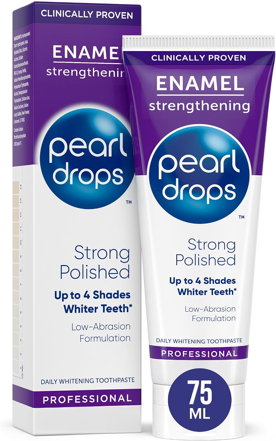Pearl Drops Strong Polished White Toothpaste, Mint Flavour, 75ml