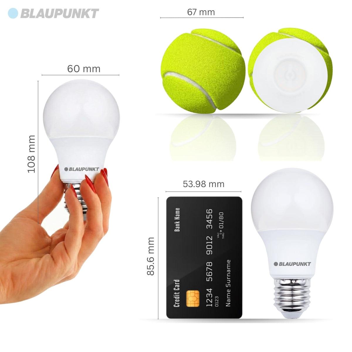 BLAUPUNKT E27 Classic Bulb A60 6W 600 Lumen 4000K Neutral White, 6-Pack