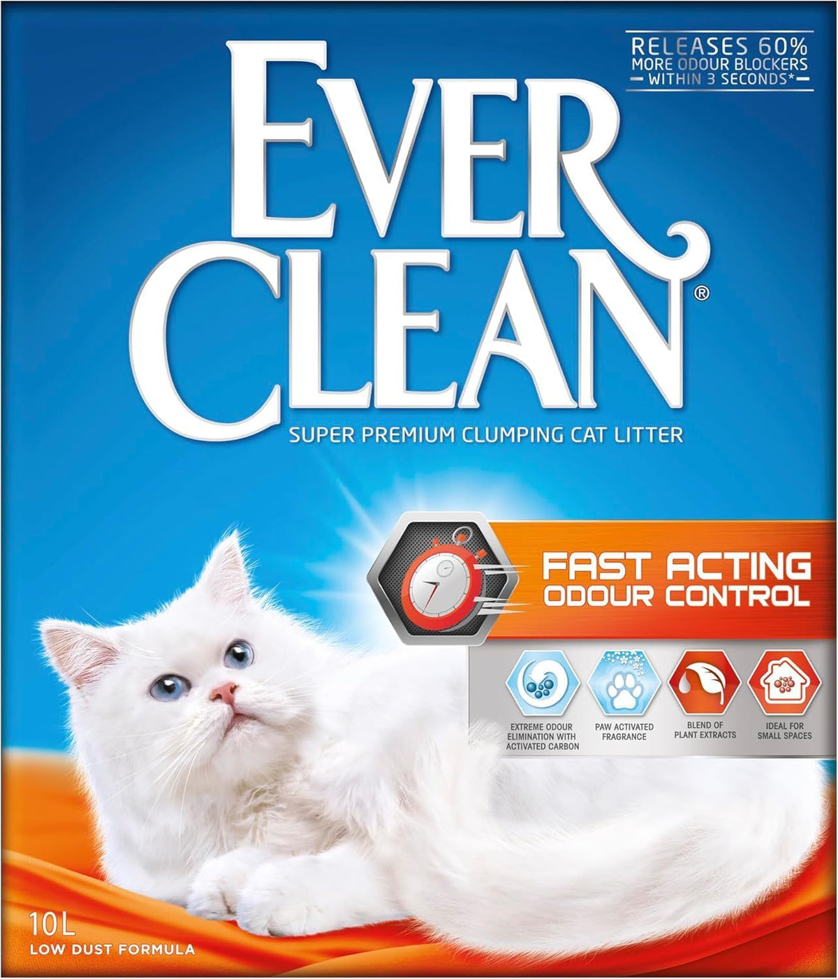 Ever Clean Clumping Cat Litter, Multiple Cat, Scented for long-lasting freshness, Unbeatable Clumping Strength, 10L