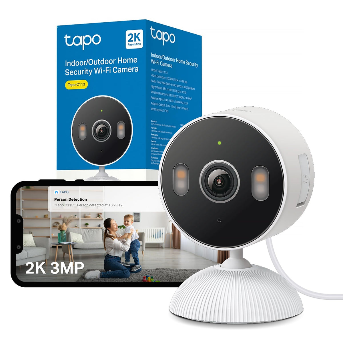 Tapo C110 2K 3MP Indoor Security Camera Pet Camera Dog Camera