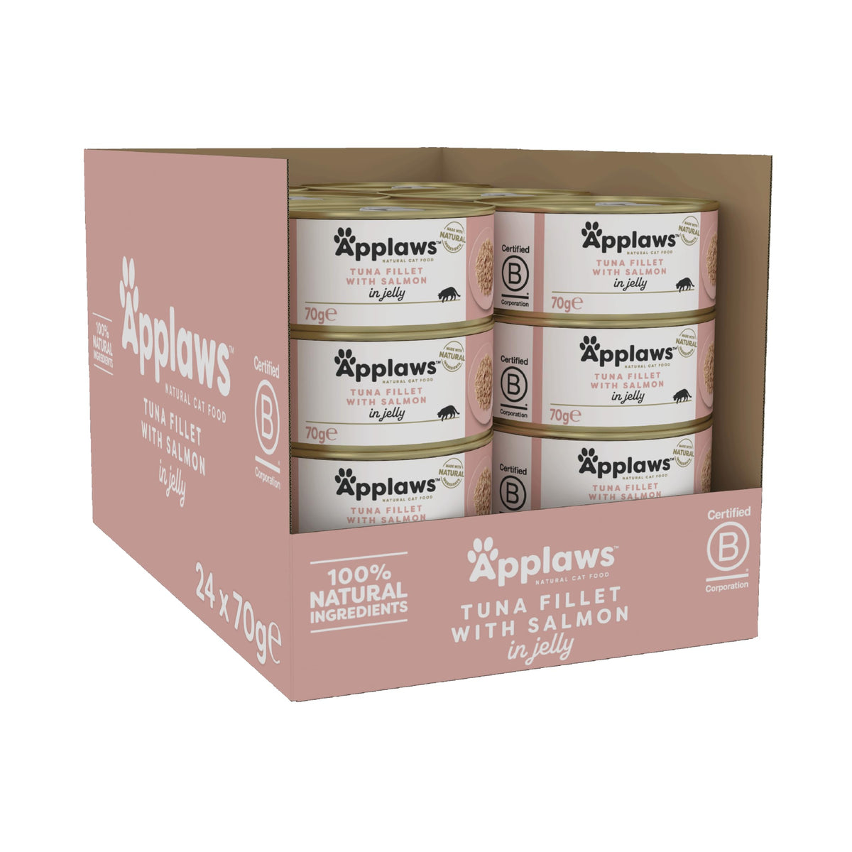 Applaws Natural Wet Cat Food, Multipack Fish Selection in Broth 70 g Tin (Pack of 12)