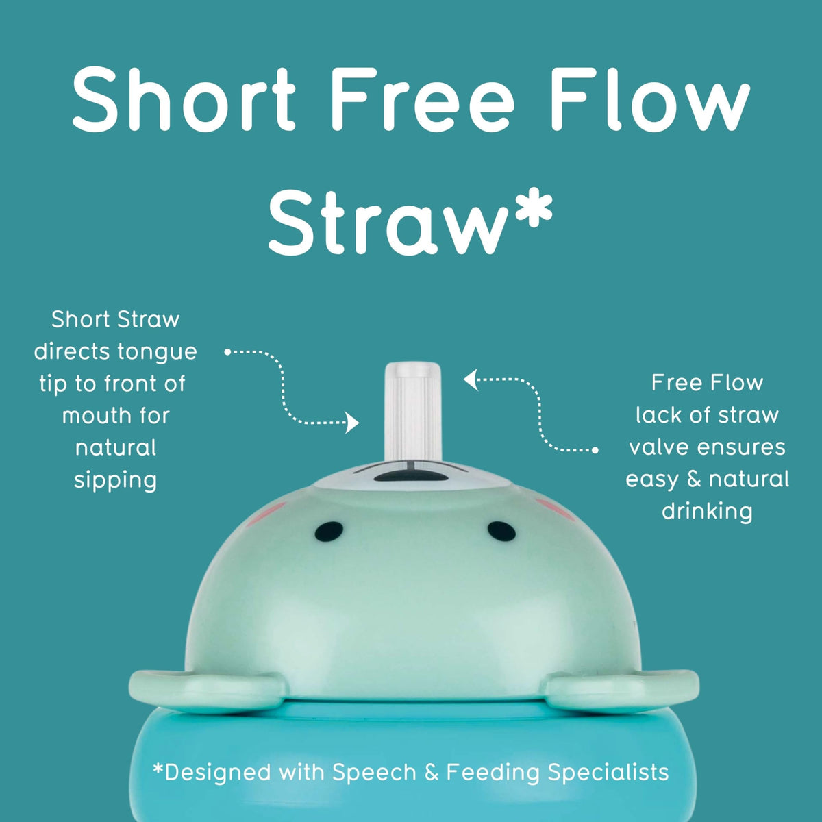 TUM TUM Tippy Up Free Flow Sippy Cup (No Valve), Sippy Cup for Toddlers, 200ml, BPA Free (Pete Polar Bear S3)
