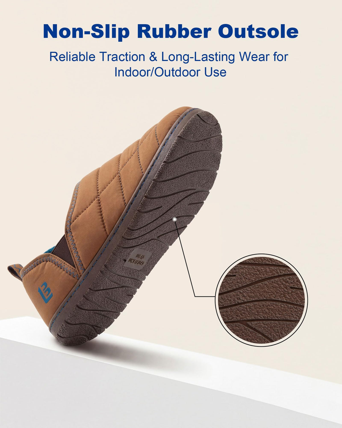LongBay Mens Indoor Outdoor Slippers Memory Foam House Camping Shoes Gift