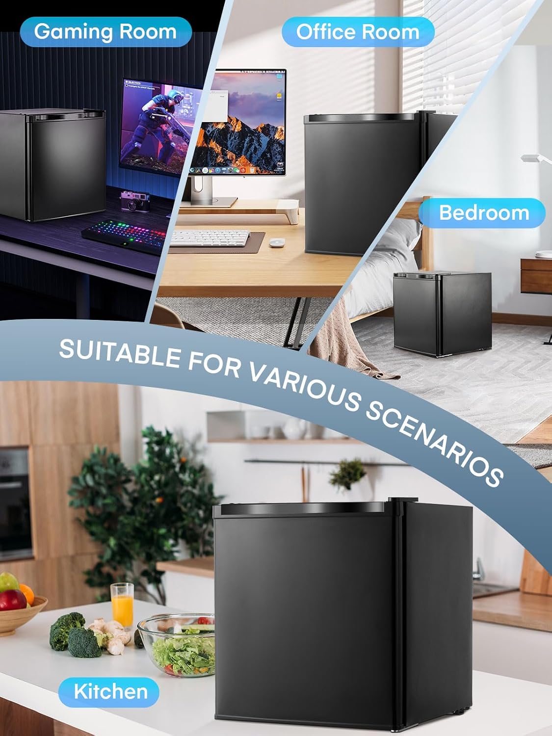 FOHERE 32L Mini Small Freezer Small Table Top Fridge Energy Efficient