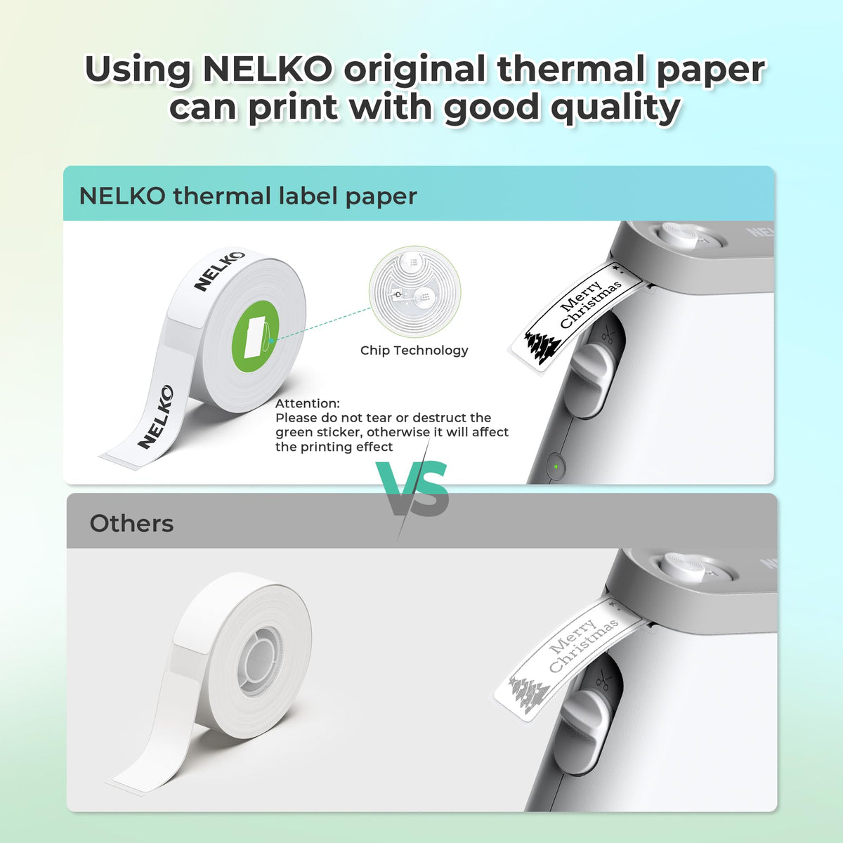 Nelko Label Maker P21 Portable Bluetooth Sticker Printer with Tape, Black