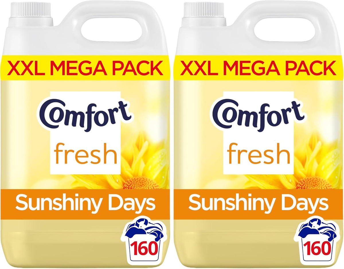 Comfort Sunshiny Days Fabric Conditioner with Stay Fresh technology for 100 days of freshness + fragrance* 4.8 L (160 washes) (Pack of 2)