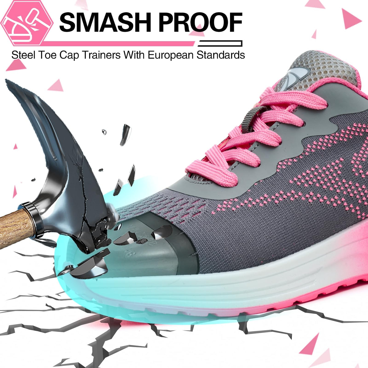VAVOBIS Safety Trainers Men Womens Safety Shoes with Steel Toe Cap Trainers Non Slip Lightweight Work Trainers Breathable Puncture Proof Work Shoes