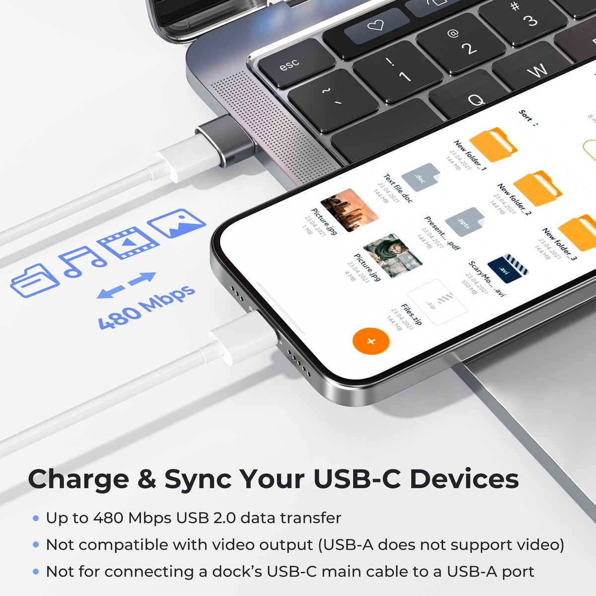 BASESAILOR USB to USB C Adapter,USBC Female to USB A Male Adapter 3Pack