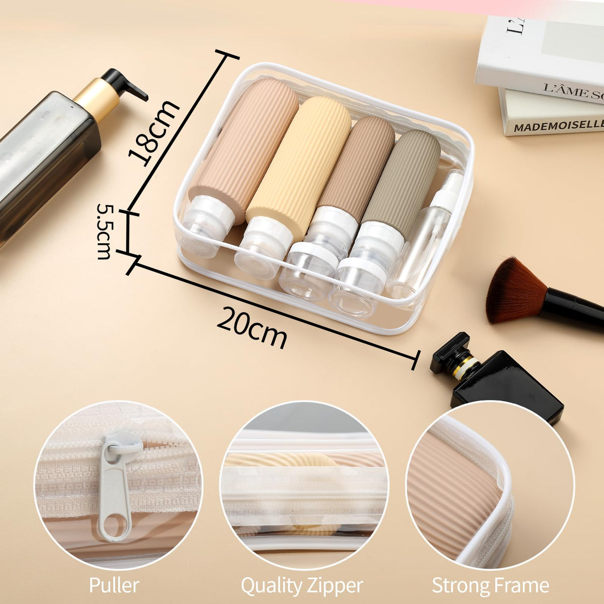 Mrsdry Travel Bottles for Toiletries, 16 Pack Silicone Travel Bottles Set, Leakproof Travel Size Toiletries, BPA Free Travels Containers for Toiletries, Traveler Accessories for Shampoo Conditioner