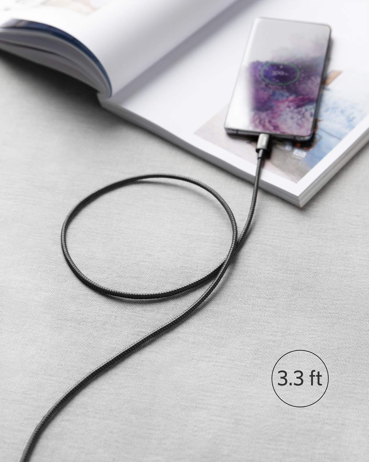 Anker USB C to USB C Charger Cable, 60W (3A) New Nylon (6 ft/1.8m, 2-Pack)