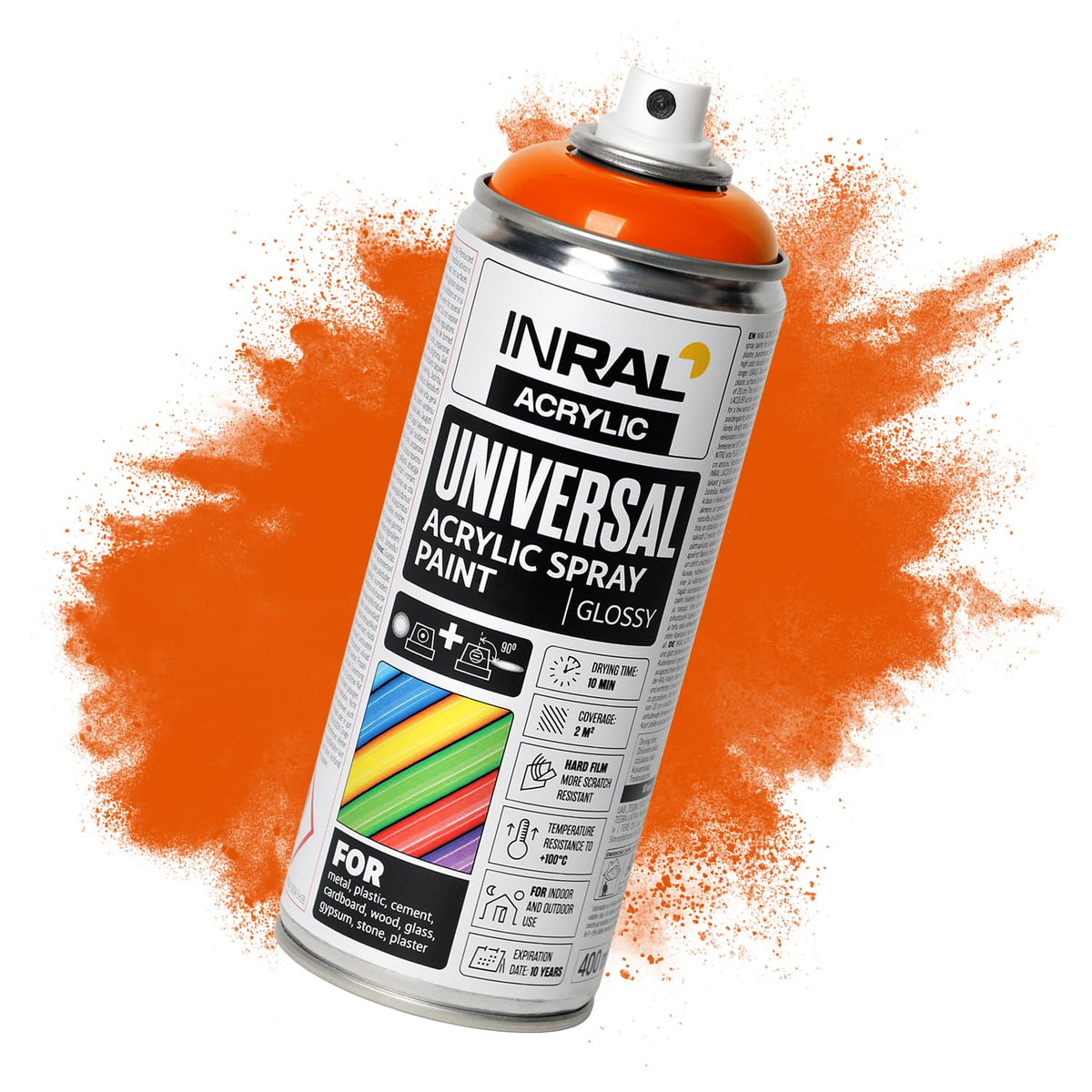 Acrylic Spray Paint Pure White Matt RAL9010 [400ml] – Universal Spray for Metal, Plastic, Wood & Stone – High-Coverage, UV & Rain Resistant – Indoor & Outdoor Use