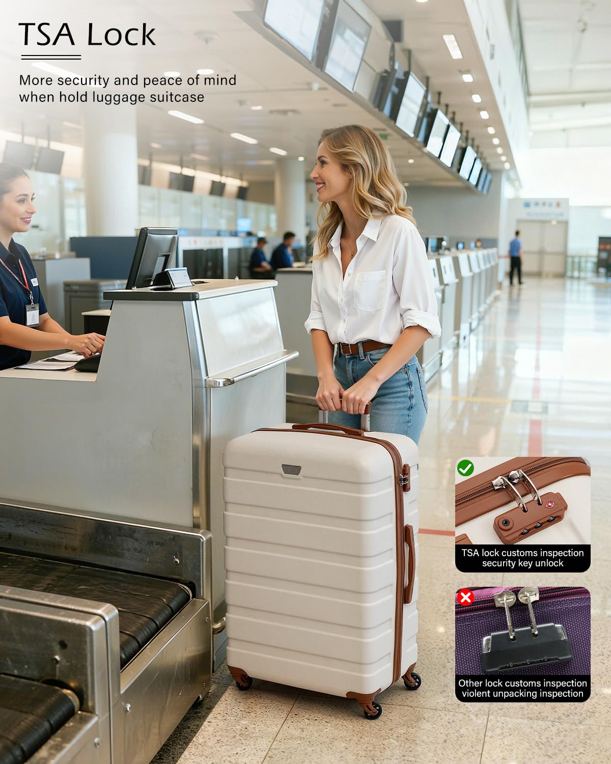 COOLIFE 28 Inch Large Suitcase, ABS+PC, Lightweight Hard Shell Luggage