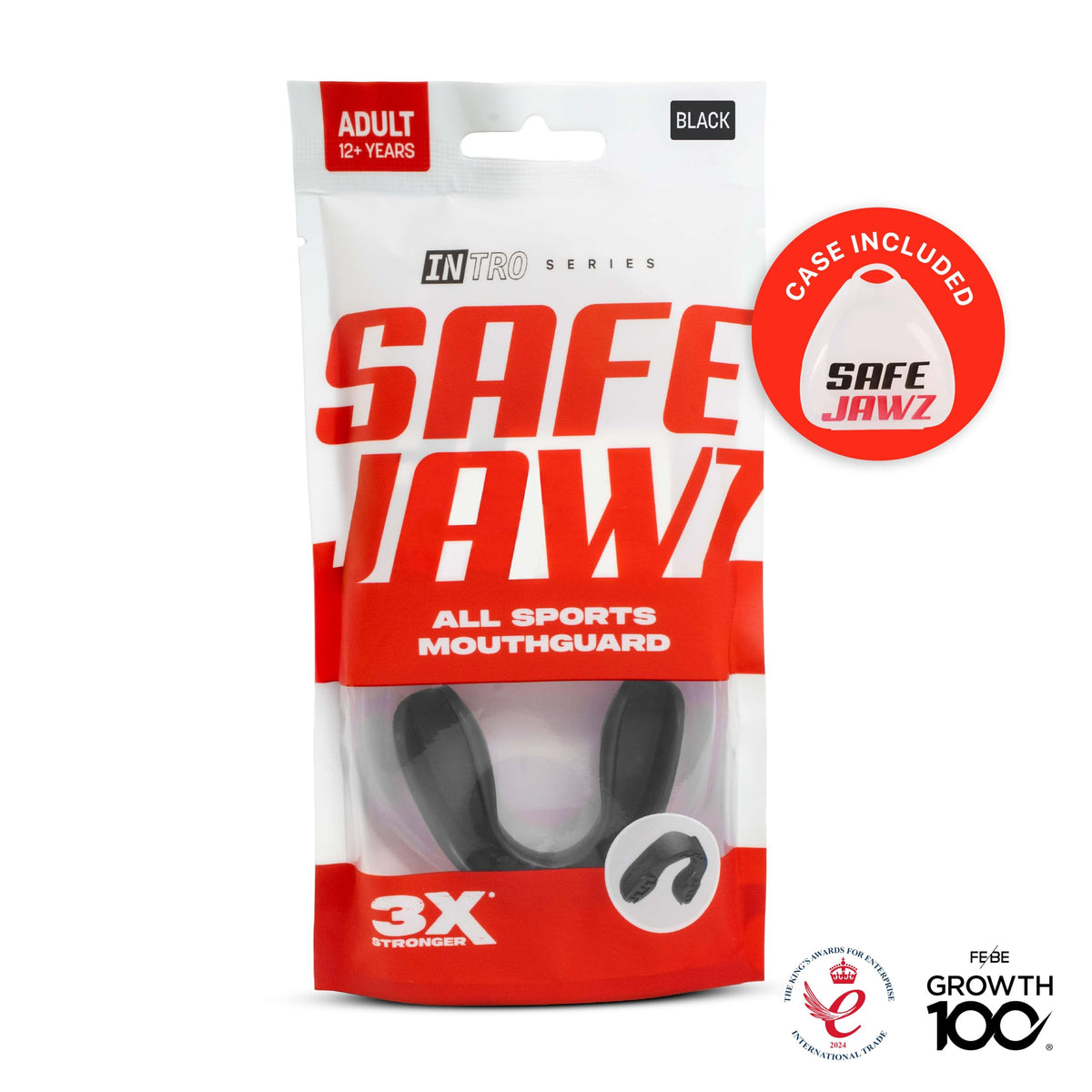 SAFEJAWZ Mouth Guard, Slim Fit Gum Shield for Adult & Junior with Case