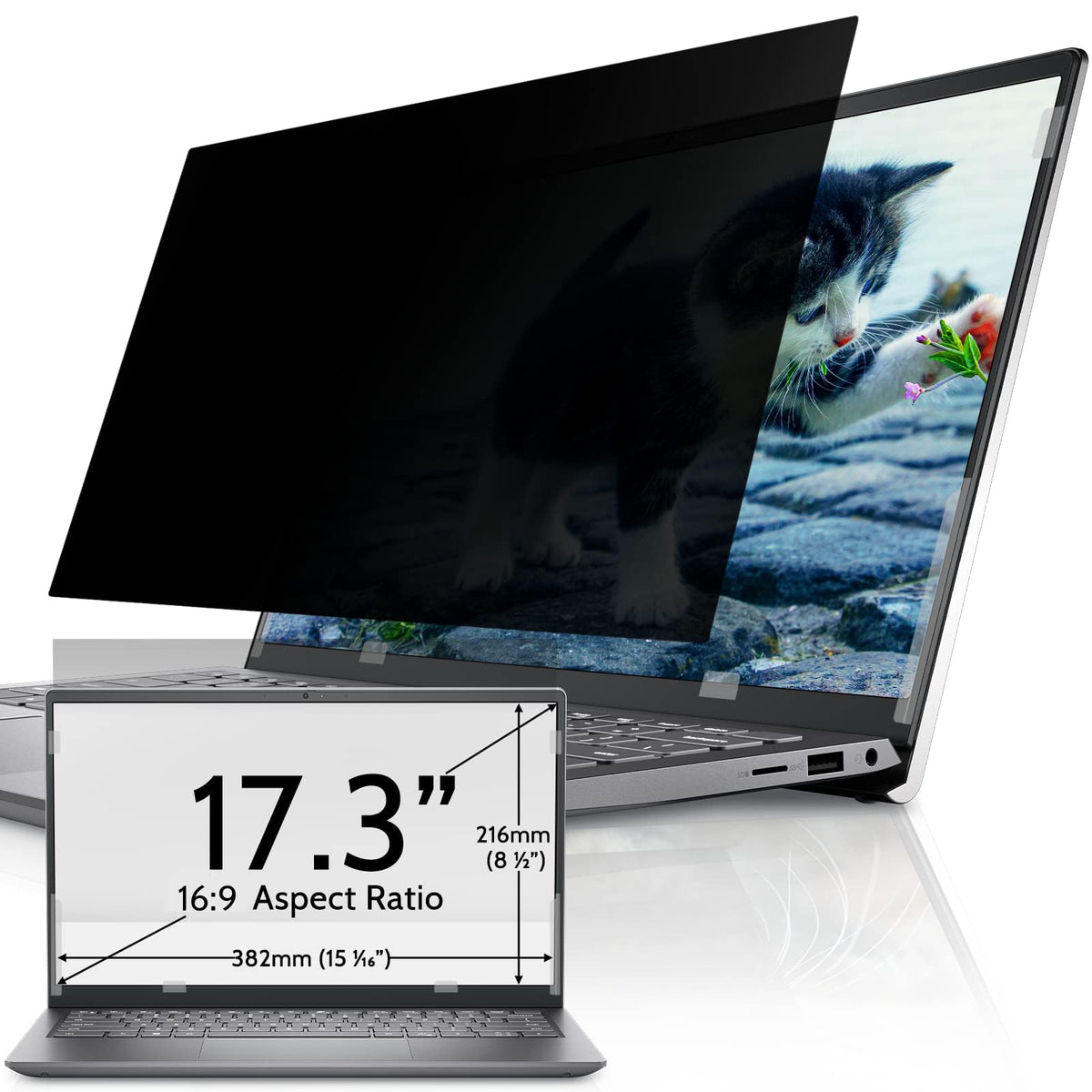 IPROKKO Laptop Privacy Screen 13.3 Inch 16:9 Anti-Blue Light Filter