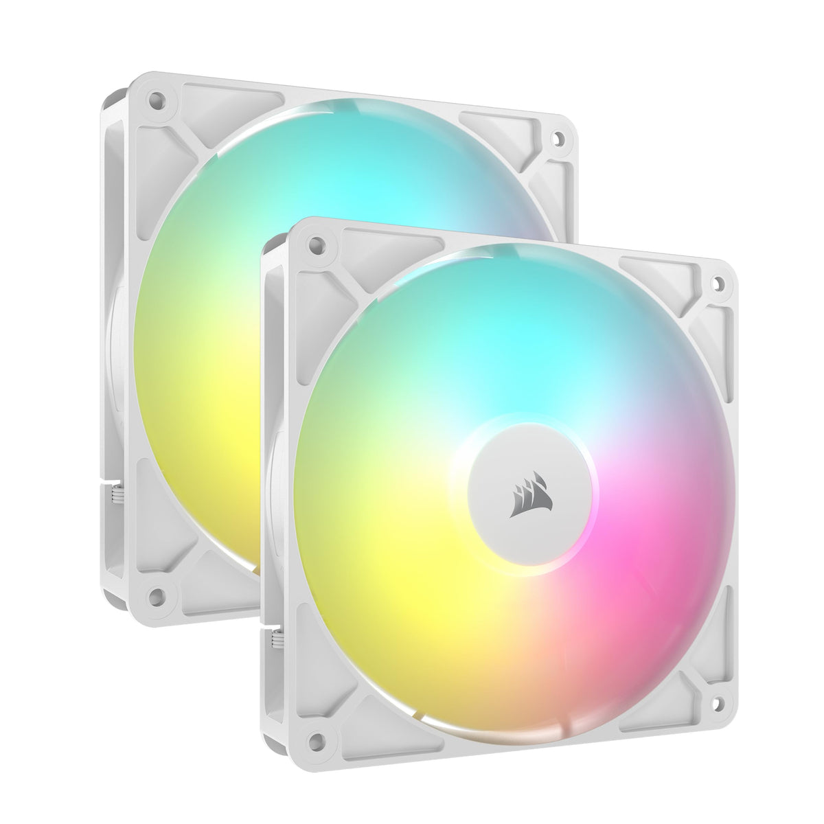CORSAIR RS120 ARGB 120mm PWM Fans – Daisy-Chain Connection – Low-Noise – Magnetic Dome Bearing – Triple Pack – White