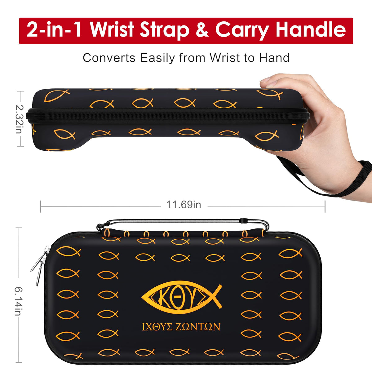 ivoler Carry Case for Nintendo Switch 2 (2025 Model) – Protective Portable Hard Shell Pouch Carrying Travel Game Bag for Nintendo Switch 2 Accessories Holds 12 Game Cartridge– Black