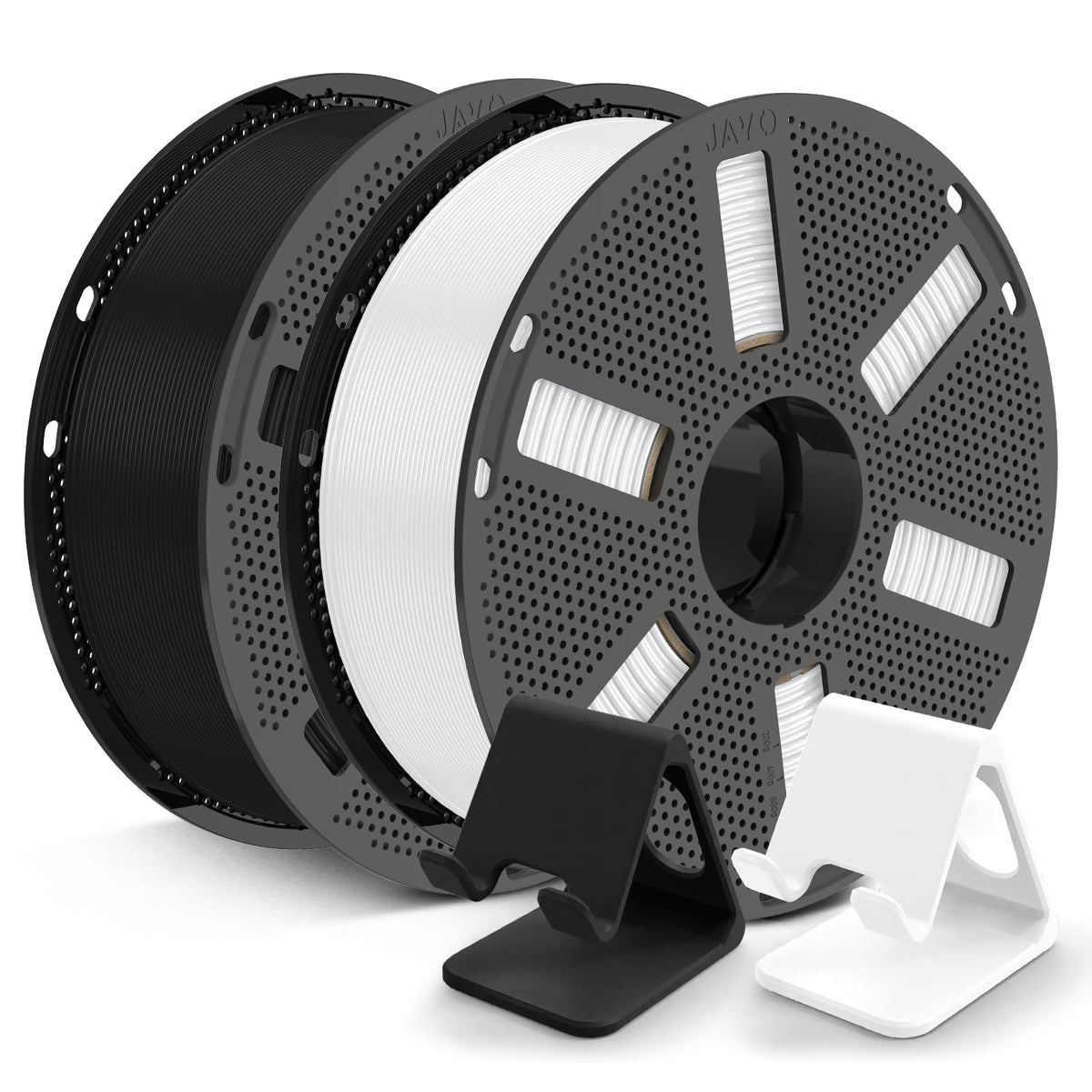JAYO PLA 3D Printer Filament 1.1KG Black, PLA Filament 1.75mm, Dimensional Accuracy +/- 0.02mm, Neatly Wound Filament, Fits Most FDM Printer.